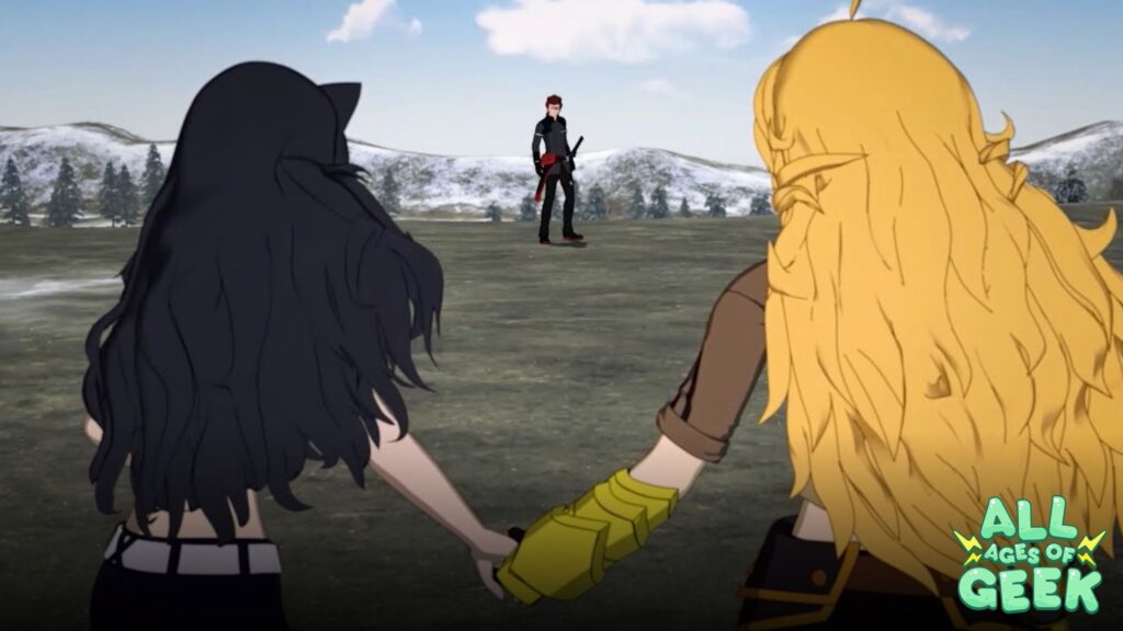 RWBY characters Yang, Blake and Adam on All Ages of Geek