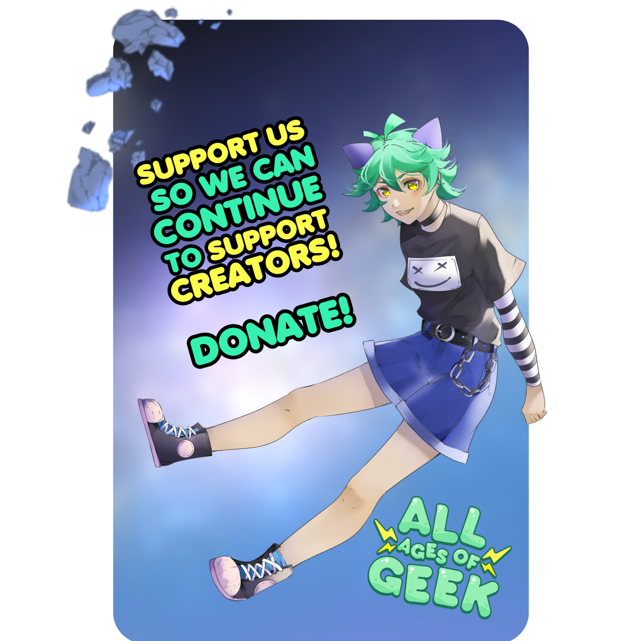 All Ages of Geek PayPal Donate Ad