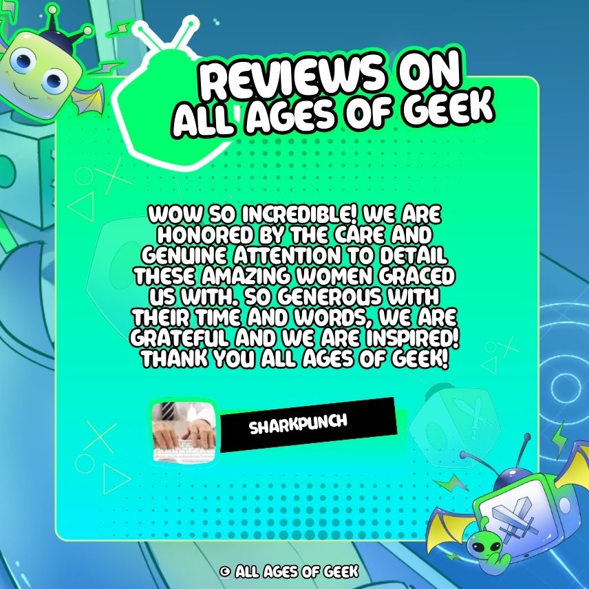All Ages of Geek testimonial as an example.