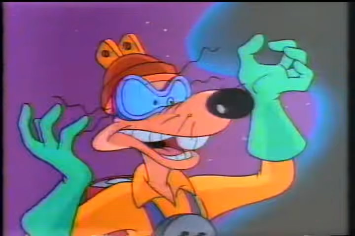 An evil menacing character from Darkwing Duck looking like a mad scientist.