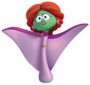 A vector image of Petunia Rhubarb from VeggieTales.