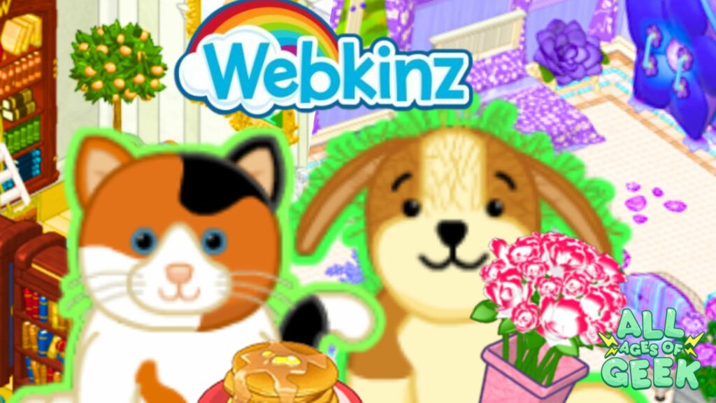 webkiz shown with furniture and the all ages of geek logo