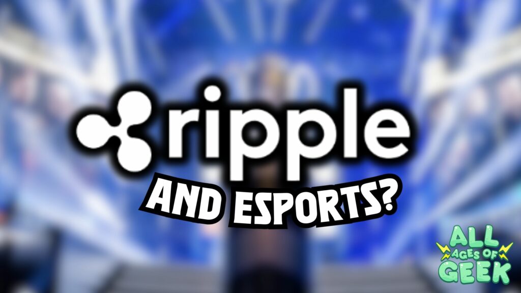 An image featuring Ripple's logo saying "And Esports" discussing how XRP could be used for ESporting events under Ripple's support.
