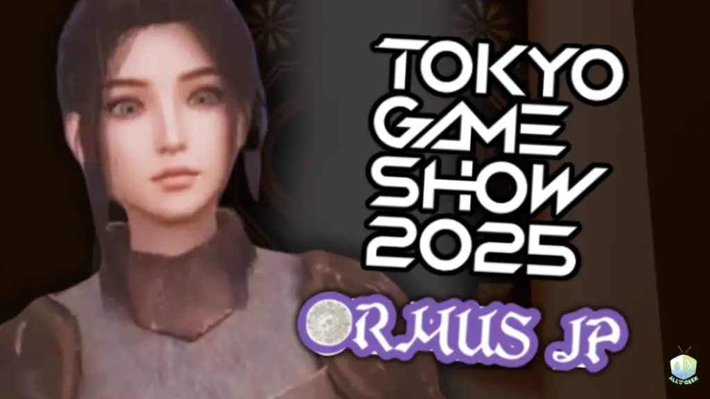 A character from OrmusJP stands beside bold text reading “Tokyo Game Show 2025” and the game’s logo, highlighting All Ages of Geek’s exclusive interview with the creators about their myth-inspired language-learning RPG.