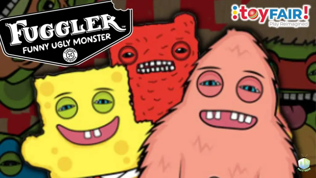 Fuggler Funny Ugly Monster characters featured in PMI Kids World’s Toy Fair NY 2025 showcase, including quirky designs inspired by SpongeBob SquarePants and Teenage Mutant Ninja Turtles, highlighting the brand’s humorous and unconventional collectible style.